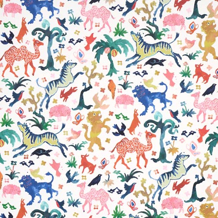 5013530 BEASTS Multi On Ivory Schumacher Wallpaper