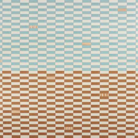 5014260 GAMBIT PANEL Teal Earthy Brown Schumacher Wallpaper