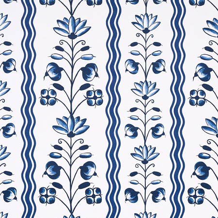 5014380 DELFT WAVES Blue Schumacher Wallpaper