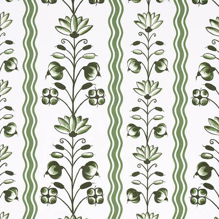 5014381 DELFT WAVES Green Schumacher Wallpaper