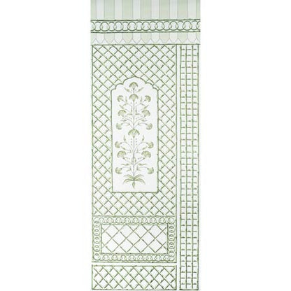 5014390 BAMBOO TRELLIS PANEL A Green Schumacher Wallpaper