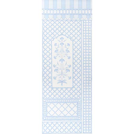 5014391 BAMBOO TRELLIS PANEL A Blue Schumacher Wallpaper