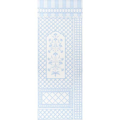 5014391 BAMBOO TRELLIS PANEL A Blue Schumacher Wallpaper