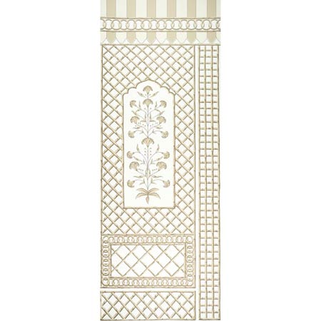 5014392 BAMBOO TRELLIS PANEL A Neutral Schumacher Wallpaper