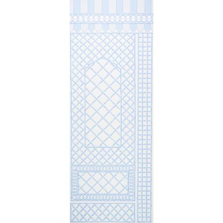 5014401 BAMBOO TRELLIS PANEL B Blue Schumacher Wallpaper