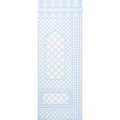 5014401 BAMBOO TRELLIS PANEL B Blue Schumacher Wallpaper