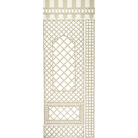 5014402 BAMBOO TRELLIS PANEL B Neutral Schumacher Wallpaper