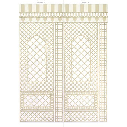 5014402 BAMBOO TRELLIS PANEL B Neutral Schumacher Wallpaper