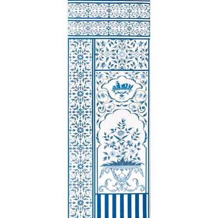 5014410 MUGHAL GARDEN PANEL A Blue Schumacher Wallpaper