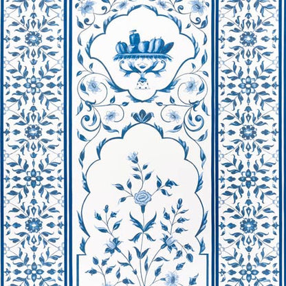 5014410 MUGHAL GARDEN PANEL A Blue Schumacher Wallpaper