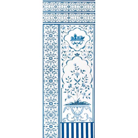 5014420 MUGHAL GARDEN PANEL B Blue Schumacher Wallpaper