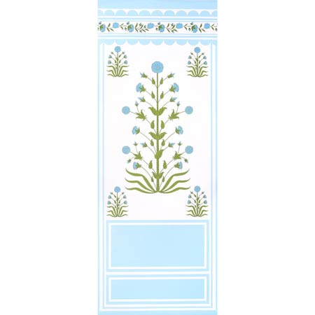 5014431 ROYAL POPPY PANEL A Blue Schumacher Wallpaper