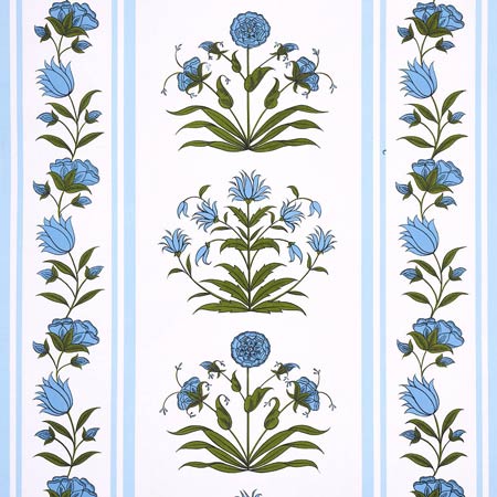 5014451 POPPY STRIPES Blue Schumacher Wallpaper