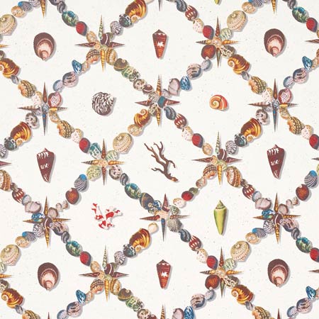 5014492 GROTTO TREILLAGE Multi On Ivory Schumacher Wallpaper