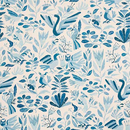 5014830 CANOPY Blue Birds Schumacher Wallpaper