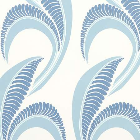 5014982 BANANA LEAF China Blue Schumacher Wallpaper