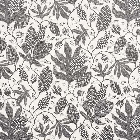 5015462 POLKA DOT JUNGLE Black Cream Schumacher Wallpaper