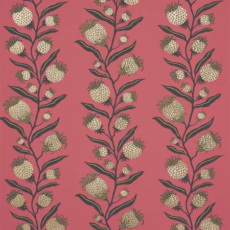 5015480 THISTLE VINE Red Gold Schumacher Wallpaper