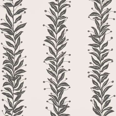 5015490 TENDRIL STRIPE Black Cream Schumacher Wallpaper