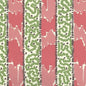 5060-02WP BIJOU STRIPE Jungle Green New Shrimp Brown Quadrille Wallpaper