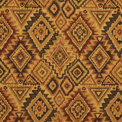 5101 Abstract & Geometric,Global,Southwestern Aztec Gold & Yellow,Green,Orange & Rust Charlotte Fabrics