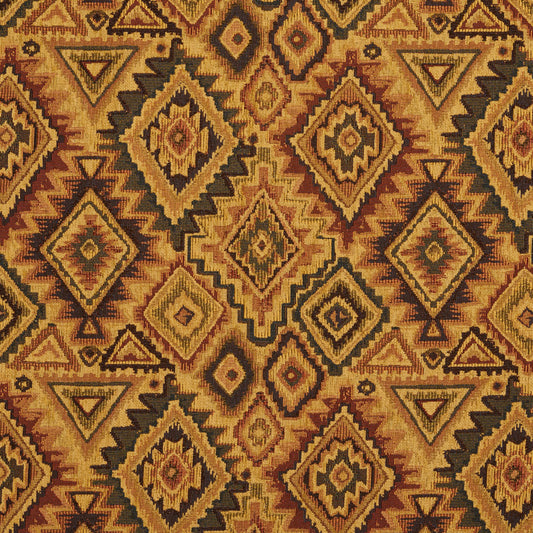 5101 Abstract & Geometric,Global,Southwestern Aztec Gold & Yellow,Green,Orange & Rust Charlotte Fabrics
