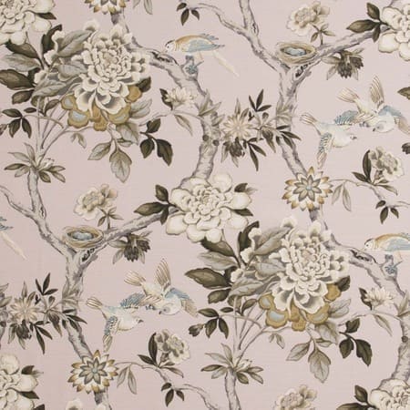 BIRD SANCTUARY Blush Carole Fabric