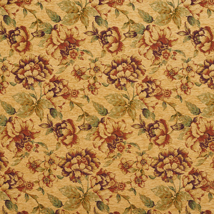 5102 Floral Autumn Orange & Rust,Red & Burgundy Charlotte Fabrics