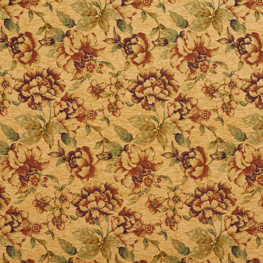 5102 Floral Autumn Orange & Rust,Red & Burgundy Charlotte Fabrics