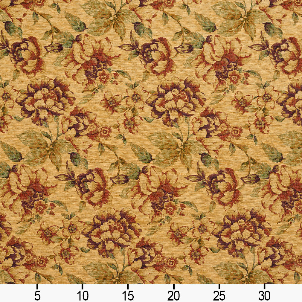 5102 Floral Autumn Orange & Rust,Red & Burgundy Charlotte Fabrics