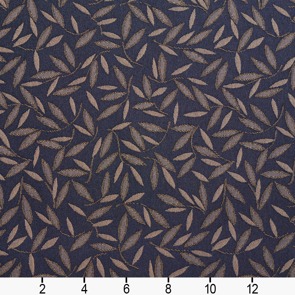 5210 Leaves Baltic Blue Charlotte Fabrics