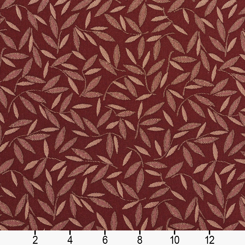 5211 Leaves Brandy Red & Burgundy Charlotte Fabrics