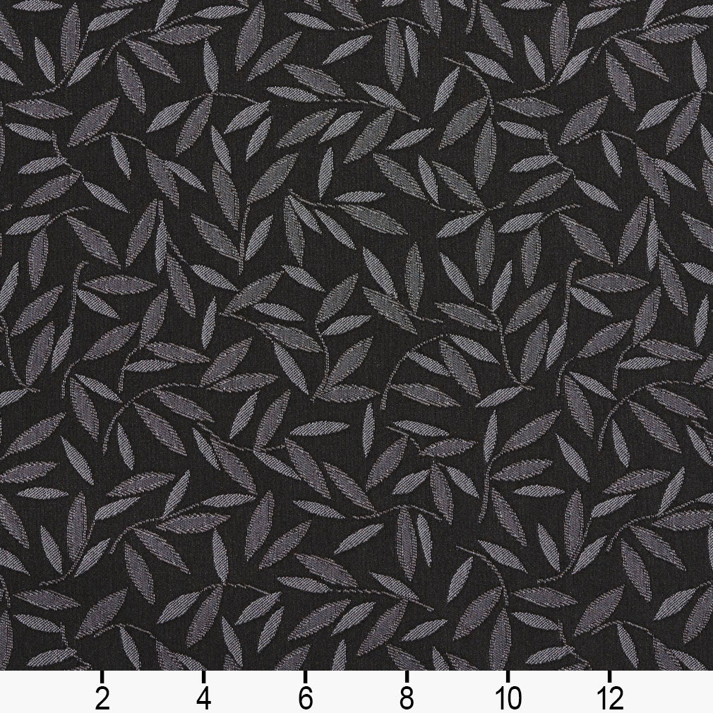 5212 Leaves Charcoal Black Charlotte Fabrics