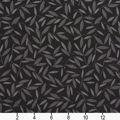 5212 Leaves Charcoal Black Charlotte Fabrics