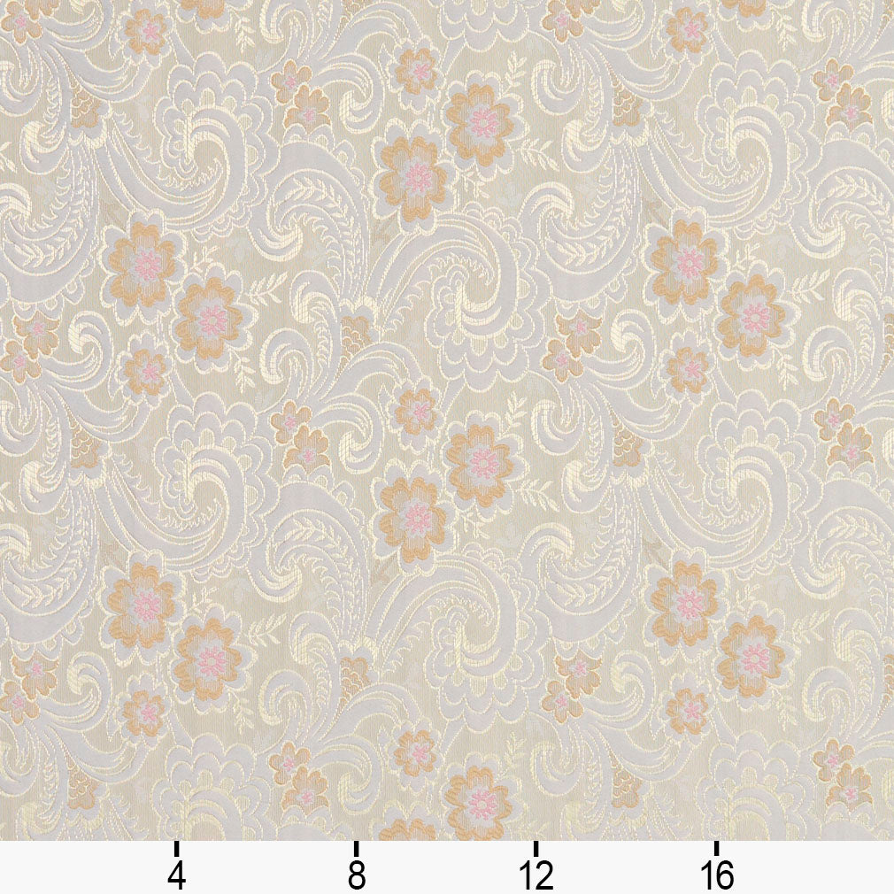 5390 Floral Rose White & Ivory Charlotte Fabrics