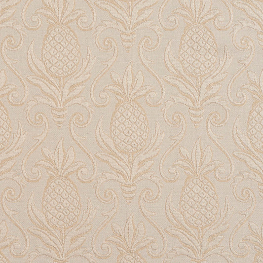 5519 Damask Ivory/Pineapple White & Ivory Charlotte Fabrics