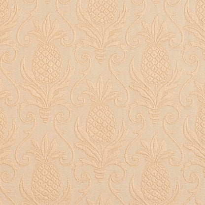 5526 Damask Natural/Pineapple White & Ivory Charlotte Fabrics