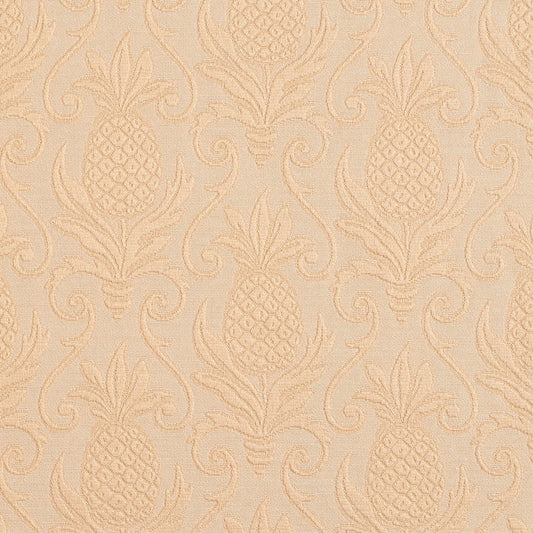 5526 Damask Natural/Pineapple White & Ivory Charlotte Fabrics