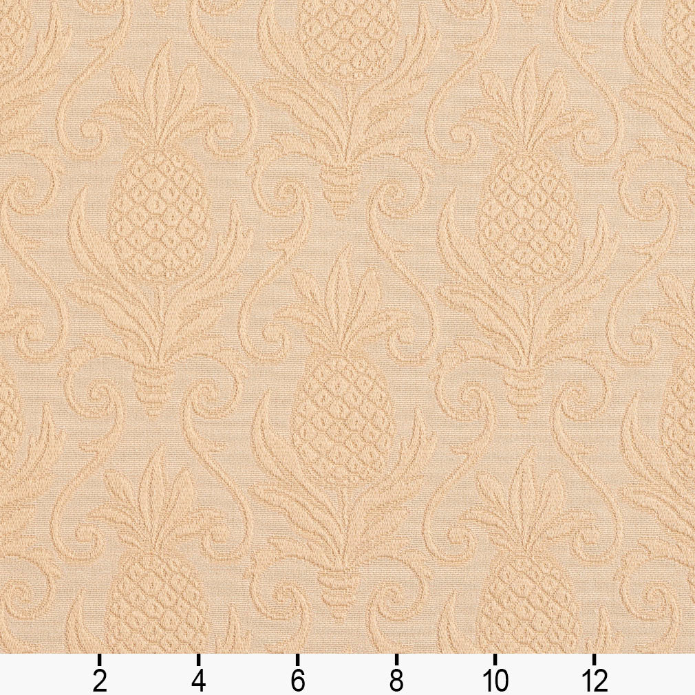 5526 Damask Natural/Pineapple White & Ivory Charlotte Fabrics
