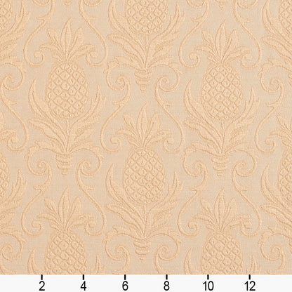 5526 Damask Natural/Pineapple White & Ivory Charlotte Fabrics