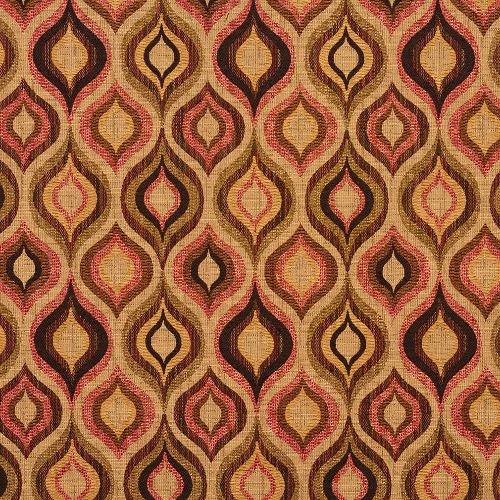 5702 Abstract & Geometric Tiki Lantern Coral & Peach,Gold & Yellow Charlotte Fabrics