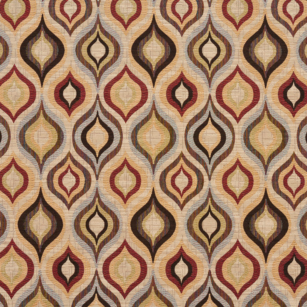 5704 Abstract & Geometric Veranda Lantern Red & Burgundy Charlotte Fabrics