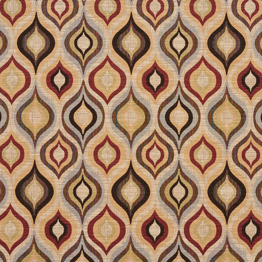 5704 Abstract & Geometric Veranda Lantern Red & Burgundy Charlotte Fabrics