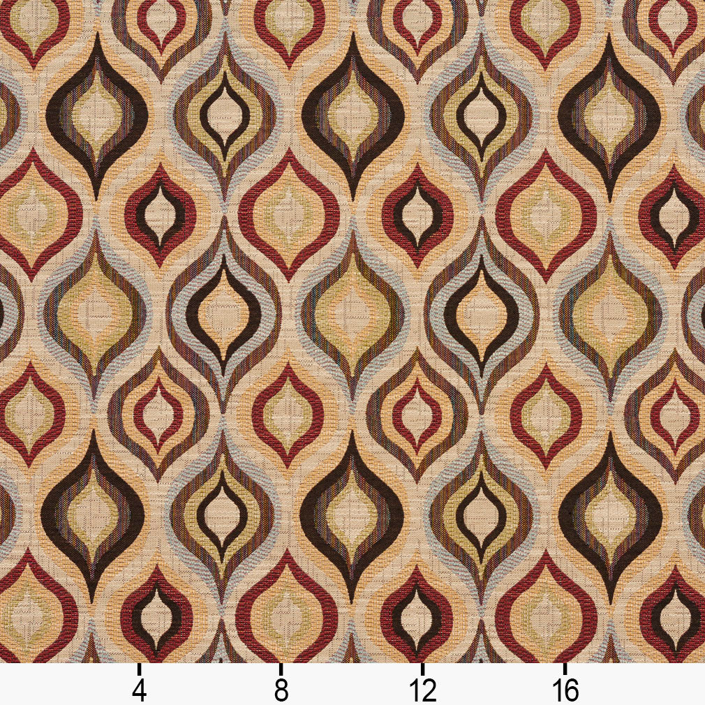 5704 Abstract & Geometric Veranda Lantern Red & Burgundy Charlotte Fabrics