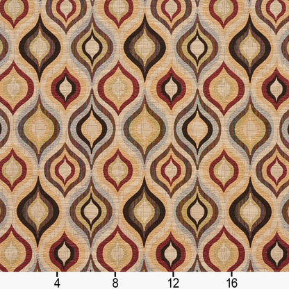 5704 Abstract & Geometric Veranda Lantern Red & Burgundy Charlotte Fabrics