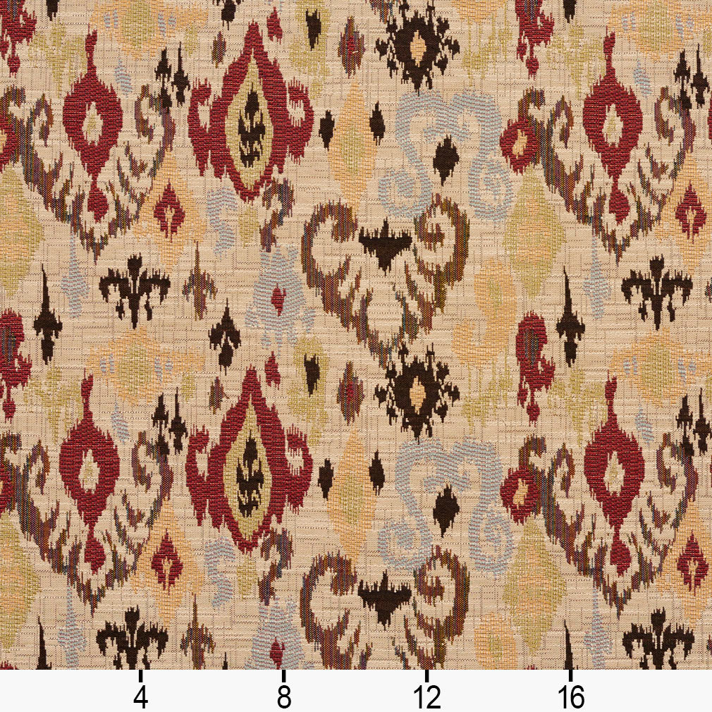 5709 Abstract & Geometric,Global Veranda Mirage Red & Burgundy Charlotte Fabrics