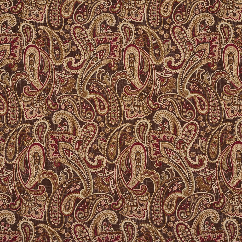 5710 Paisley Adobe Phoenix Brown,Red & Burgundy Charlotte Fabrics