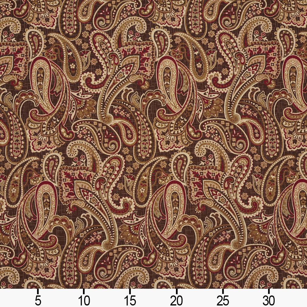 5710 Paisley Adobe Phoenix Brown,Red & Burgundy Charlotte Fabrics