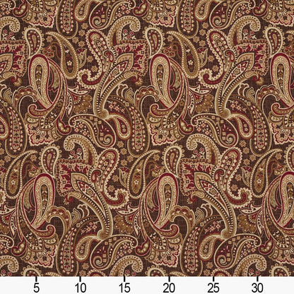 5710 Paisley Adobe Phoenix Brown,Red & Burgundy Charlotte Fabrics