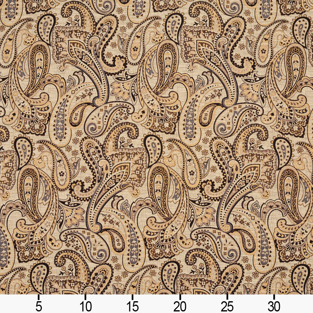 5711 Paisley Chateau Phoenix Black,Gold & Yellow Charlotte Fabrics
